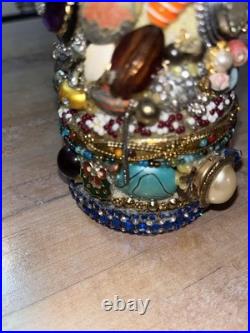 Hand crafted vintage jewel christmas tree