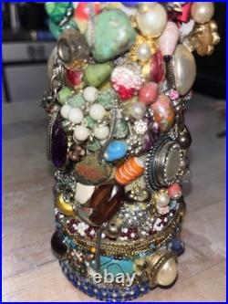 Hand crafted vintage jewel christmas tree