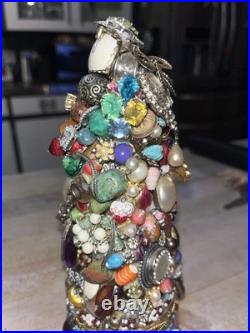 Hand crafted vintage jewel christmas tree