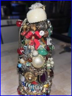 Hand crafted vintage jewel christmas tree