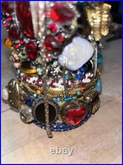 Hand crafted vintage jewel christmas tree