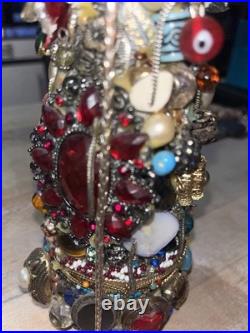 Hand crafted vintage jewel christmas tree