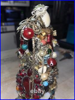 Hand crafted vintage jewel christmas tree