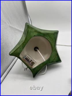 Handmade Vintage Large Ceramic Green Christmas Tree 20x12 musical base 1981 Read