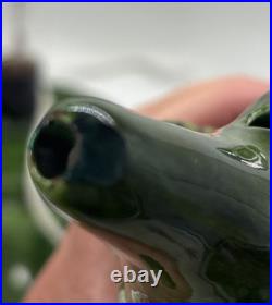 Handmade Vintage Large Ceramic Green Christmas Tree 20x12 musical base 1981 Read