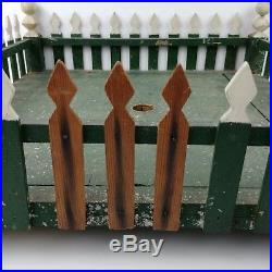 Hc Vintage Wood Wooden Green White Shabby Christmas Tree Stand Fence Posts