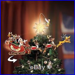 Holiday Disney Christmas Tree Topper Lighted Moving Tinker Bell Mickey Vintage