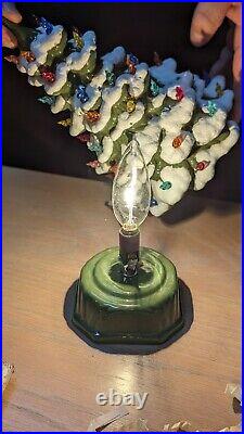 Holland Mold Ceramic Christmas Tree 12 Tall With Base Tested & Lights Up Vintage