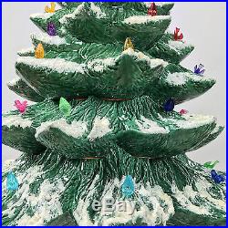 Huge 24 Vintage porcelain Ceramic White Snow Christmas Tree Lights and Birds