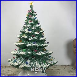 Huge 24 Vintage porcelain Ceramic White Snow Christmas Tree Lights and Birds