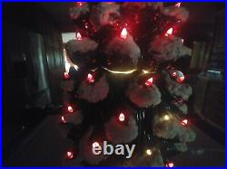 Huge 32 3 Piece Vintage Ceramic Christmas Tree withBase Atlantic Mold Lights Star