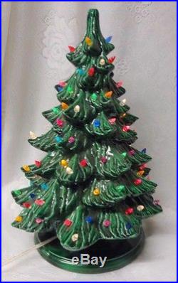 Huge Large Vintage Mold Ceramic Beauty Super Christmas Tree Many Bulbs Lights