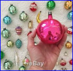 Huge Lot Of 56 Colorful Vintage Mercury Glass Christmas Tree Ornaments