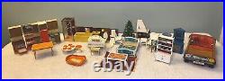 Huge Lot Of Vintage 70s LUNDBY Dollhouse Furniture Kitchen + Rare Christmas Tree