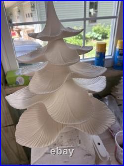 Jamar Mallory Vintage 6pc Treat Tree Ceramic Christmas Tree 15x16 bisque