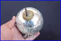 Kugel Grey Crackle Glass Christmas Tree Decorative Vintage Style Ornament Ball