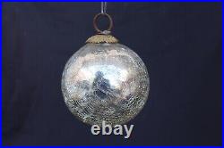 Kugel Grey Crackle Glass Christmas Tree Decorative Vintage Style Ornament Ball