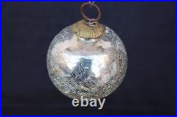 Kugel Grey Crackle Glass Christmas Tree Decorative Vintage Style Ornament Ball