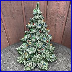 LARGE 21 Inch Original Vintage Ceramic Christmas Tree Nowell Mold? NO BASE
