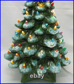 LARGE VINTAGE CERAMICS CLASS CHRISTMAS TREE with MUSIC BOX 19 TALL
