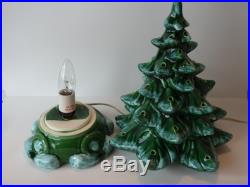 LARGE Vintage 16'' Ceramic Lighted Christmas Tree Decoration-2 Piece