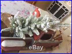 LARGE Vintage Style RED Metal Truck CHRISTMAS TREE Lights/Timer FARMHOUSE Decor