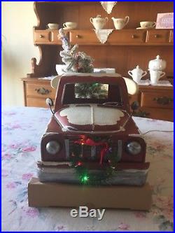 LARGE Vintage Style RED Metal Truck CHRISTMAS TREE Lights/Timer FARMHOUSE Decor