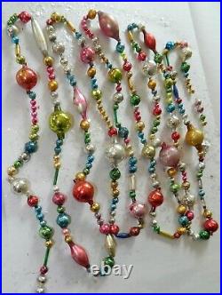 LONG 10+ Feet Antique Vintage Mercury Glass Bead Christmas Garland Big Beads