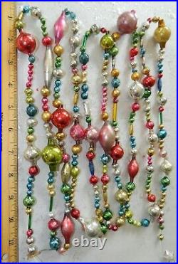 LONG 10+ Feet Antique Vintage Mercury Glass Bead Christmas Garland Big Beads