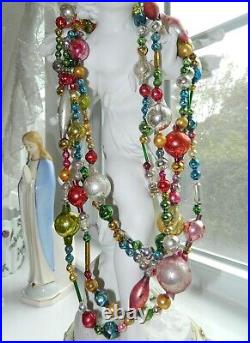 LONG 10+ Feet Antique Vintage Mercury Glass Bead Christmas Garland Big Beads