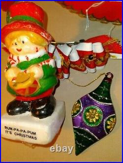 LOT of 24 Christmas items, ornaments candles, vintage ephemera Radko, Chris