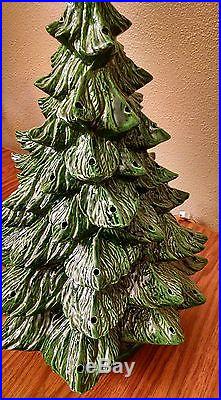 Large 21-Inch Vintage Porcelain Ceramic Illuminated Christmas Tree