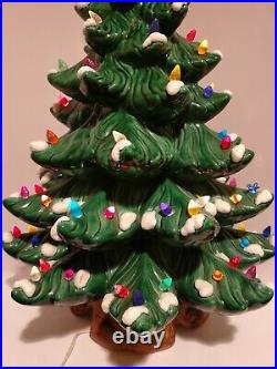 Large 24 Vintage Ceramic Christmas Tree Snow-Flocked