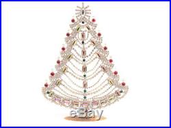 Large Czech free standing glass rhinestone candle Christmas tree ornament AB