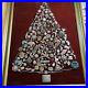 Large Framed VTG Christmas Tree Rhinestone Costume Jewelry Art MCM Lighted READ