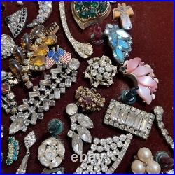 Large Framed VTG Christmas Tree Rhinestone Costume Jewelry Art MCM Lighted READ