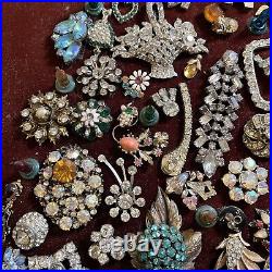 Large Framed VTG Christmas Tree Rhinestone Costume Jewelry Art MCM Lighted READ