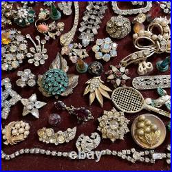 Large Framed VTG Christmas Tree Rhinestone Costume Jewelry Art MCM Lighted READ