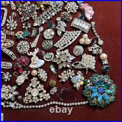 Large Framed VTG Christmas Tree Rhinestone Costume Jewelry Art MCM Lighted READ