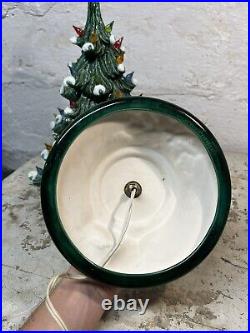 Large Vintage 1970s Ceramic Snow Christmas Tree Flocked Nowell Mold 17 RARE