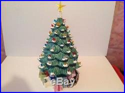Large Vintage Ceramic Christmas Tree Multi Colored Lights Electric 19 with base