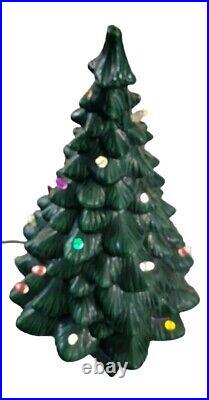 Large Vintage Ceramic Christmas Tree With Base 18 Works Tested