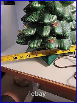 Large Vintage Ceramic Christmas Tree With Base 18 Works Tested