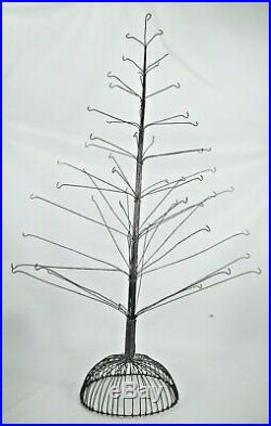 Large Wire Metal Christmas Tree 32 Tall Holds 55 Ornaments for Display Vintage