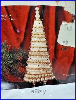 LeeWards PEARL TANNEBAUM Christmas Tree HUGE Bead Ornament Craft Kit Vintage 73