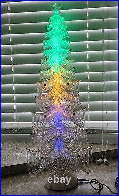 Lighted Icicle Christmas Tree JC Penney Acrylics Aglow All The Glimmerings Vtg