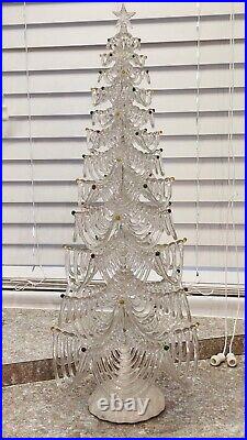 Lighted Icicle Christmas Tree JC Penney Acrylics Aglow All The Glimmerings Vtg