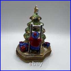 Limoges Christmas Tree Trinket Box Chamart Peint Main France Vintage Video Limoges Christmas Tree Trinket Box Chamart Peint Main France Vintage Video