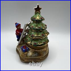 Limoges Christmas Tree Trinket Box Chamart Peint Main France Vintage Video