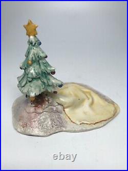 Lo Scricciolo Art Sculpture Figure A. Colombo Girl With Christmas Tree Vintage
